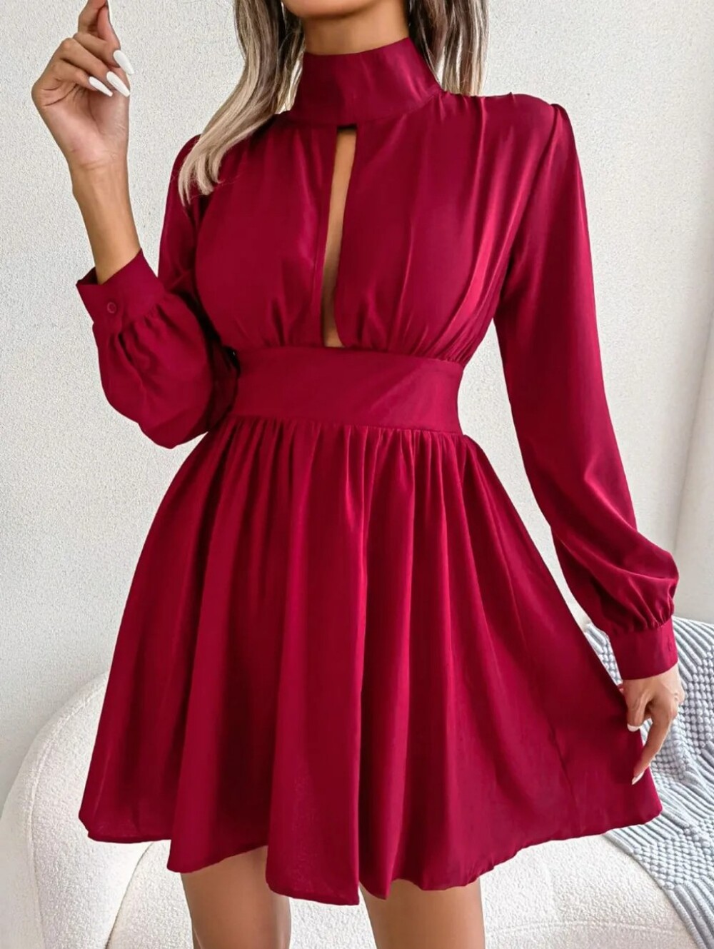 Bold and Flirty Turtleneck Mini Dress